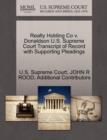 Realty Holding Co V. Donaldson U.S. Supreme Court Transcript of Record with Supporting Pleadings - Book