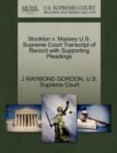 Stockton V. Massey U.S. Supreme Court Transcript of Record with Supporting Pleadings - Book