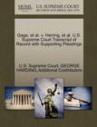 Gage, et al. V. Herring, et al. U.S. Supreme Court Transcript of Record with Supporting Pleadings - Book