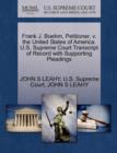 Frank J. Boehm, Petitioner, V. the United States of America. U.S. Supreme Court Transcript of Record with Supporting Pleadings - Book