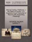 Manuel Carlos, Petitioner, V. the State of Florida. U.S. Supreme Court Transcript of Record with Supporting Pleadings - Book