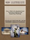 Cox V. Roth U.S. Supreme Court Transcript of Record with Supporting Pleadings - Book