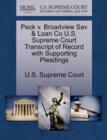 Peck V. Broadview Sav & Loan Co U.S. Supreme Court Transcript of Record with Supporting Pleadings - Book