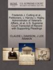 Frederick J. Cutting et al., Petitioners, V. Harvey V. Higley, Administrator of Veterans Affairs, et al. U.S. Supreme Court Transcript of Record with Supporting Pleadings - Book
