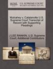 Mulcahey V. Catalanotte U.S. Supreme Court Transcript of Record with Supporting Pleadings - Book