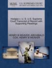 Hodges V. U. S. U.S. Supreme Court Transcript of Record with Supporting Pleadings - Book