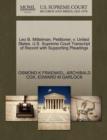 Leo B. Mittelman, Petitioner, V. United States. U.S. Supreme Court Transcript of Record with Supporting Pleadings - Book