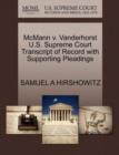 McMann V. Vanderhorst U.S. Supreme Court Transcript of Record with Supporting Pleadings - Book
