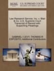 Law Research Service, Inc. V. Blair & Co. U.S. Supreme Court Transcript of Record with Supporting Pleadings - Book