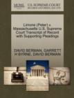 Limone (Peter) V. Massachusetts U.S. Supreme Court Transcript of Record with Supporting Pleadings - Book