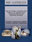 Polcover (Irving) V. Secretary of the Treasury U.S. Supreme Court Transcript of Record with Supporting Pleadings - Book