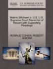 Makris (Michael) V. U.S. U.S. Supreme Court Transcript of Record with Supporting Pleadings - Book