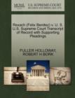 Rexach (Felix Benitez) V. U. S. U.S. Supreme Court Transcript of Record with Supporting Pleadings - Book