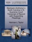 Stanback (Anthony) V. North Carolina U.S. Supreme Court Transcript of Record with Supporting Pleadings - Book