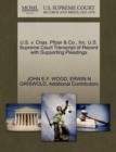 U.S. V. Chas. Pfizer & Co., Inc. U.S. Supreme Court Transcript of Record with Supporting Pleadings - Book