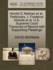 Harold G. Nabhan et al., Petitioners, V. Frederick Abdulla et al. U.S. Supreme Court Transcript of Record with Supporting Pleadings - Book