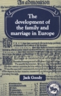 Development of the Family and Marriage in Europe - eBook
