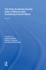 The Viola da Gamba Society Index of Manuscripts Containing Consort Music : Volume II - eBook