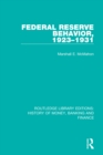Federal Reserve Behavior, 1923-1931 - eBook