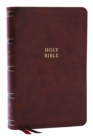NKJV, Single-Column Reference Bible, Verse-by-verse, Brown Leathersoft, Red Letter, Comfort Print (Thumb Indexed) - Book