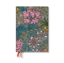 Morris Pink Honeysuckle (William Morris) Midi 18-month Horizontal Softcover Flexi Dayplanner 2025 (Elastic Band Closure) - Book