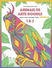 Livro para Colorir de Animais de Arte Doodle para Criancas 1 & 2 - Book