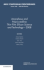 Amorphous and Plycrystalline Thin-Film Silicon Science and Technology - 2008: Volume 1066 - Book