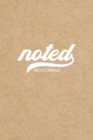 Noted Pocket Notebook : 4"x6", Small Journal Blank Memo Book, White Logo Kraft Brown Cover - Book