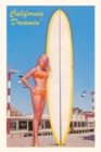 The Vintage Journal Blonde Woman with Tall Surfboard, California - Book