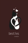 Besties Notebook, Blank Write-in Journal, Dotted Lines, Wide Ruled, Medium (A5) 6 x 9 Inches (Coffee) - Book