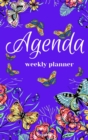 Agenda -Weekly Planner 2021 Butterflies Purple Hardcover136 pages 6x9-inches - Book
