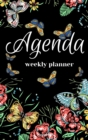 Agenda -Weekly Planner 2021 Butterflies Black Hardcover138 pages 6x9-inches - Book