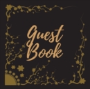 Guest Book - Gold Frame #15 For any occasion Light Green Color Pages 8.5 x 8.5 Inches 82 pages - Book