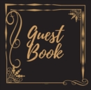 Guest Book - Gold Frame #3 For any occasion Light Green Color Pages 8.5 x 8.5 Inches 82 pages - Book