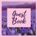 Premium Guest Book- Lavender Field - For any occasion - 80 Premium color pages - 8.5 x8.5 - Book