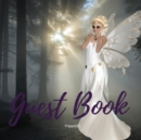 Premium Guest Book - White Fairy Themed for any occasions - 80 Premium color pages- 8.5 x8.5 Inches - Book