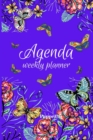 Agenda - Weekly Planner 2021 Butterflies Purple Cover 136 pages 6x9-inches - Book