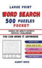 Word Search 500 Puzzles Pocket : Large Print 500 Puzzles Hard Level - Pocket You Can Bring It Anywhere - Book
