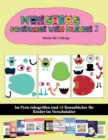 Bucher fur 2-Jahrige : 20 vollfarbige Kindergarten-Arbeitsblatter zum Ausschneiden und Einfugen - Monster 2 - Book