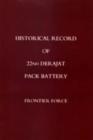 Historical Record of 22nd Derajat Pack Battery Frontier Force - Book