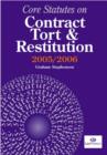 Core Statutes on Contract, Tort and Restitution - Book
