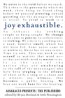 Joy Exhaustible: Assaracus Presents the Publishers - Book