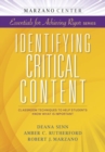Identifying Critical Content : Classroom Techniques to Help Students Know What Is Important - Book