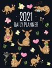 Kangaroo Daily Planner 2021 : Cute Animal Calendar Scheduler for Girls Pretty & Large Weekly Agenda with Australian Outback Animal, Pink Hearts + Butterflies January - December Monthly Spreads For App - Book