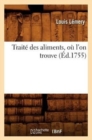Traite Des Aliments, Ou l'On Trouve (Ed.1755) - Book