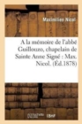 a la M?moire de l'Abb? Guillouzo, Chapelain de Sainte Anne - Book