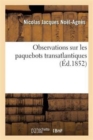 Observations Sur Les Paquebots Transatlantiques - Book