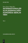 Internationaler Schleiermacher-Kongress Berlin 1984 - Book