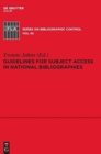 Guidelines for Subject Access in National Bibliographies - Book