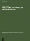Questions on Form and Interpretation - eBook